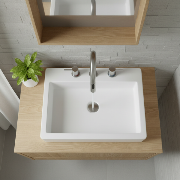 8英寸宽幅洗手池水龙头，双把手三孔设计，配备弹起式排水器和360°下拉式喷头，拉丝镍[周末无法发货，TK/TEMU仅支持自提]-12