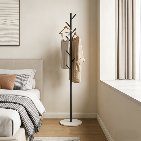 Clothing Rack, Golden Metal Freestanding Heavy Duty Clothes Rack with Marble Base, Multipurpose Garment Hanger for Bedroom, Hat, Scarf, Jacket,-6