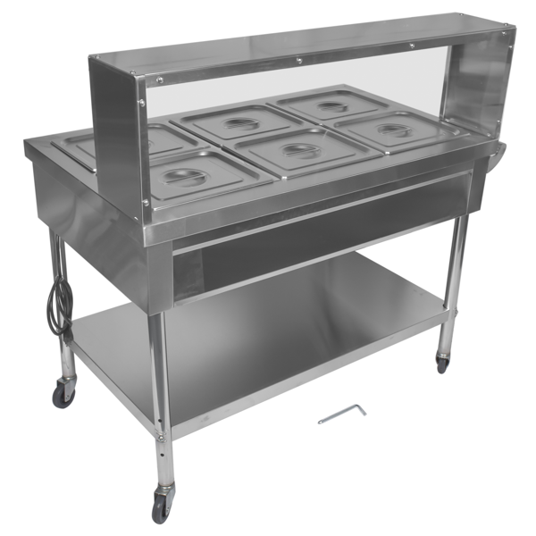 A3-6盘商用保温柜带挡板 6-Pan Commercial Food Warmer with Dividers, Professional Buffet Catering Food Warmer, Electric Steam Table, Stainless Steel-7