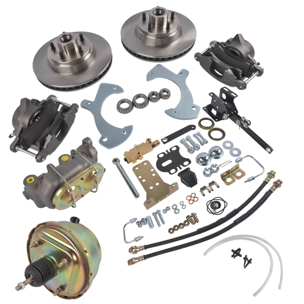 Front Disc Brake Conversion Kit Manual Master Cylinder & Valve Replacement for 1957-1972 Ford Galaxie & Fullsize Cars-2