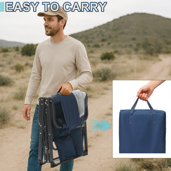 座高19"*宽23"*深16"  蓝灰色  野营椅 牛津布 120kg-16