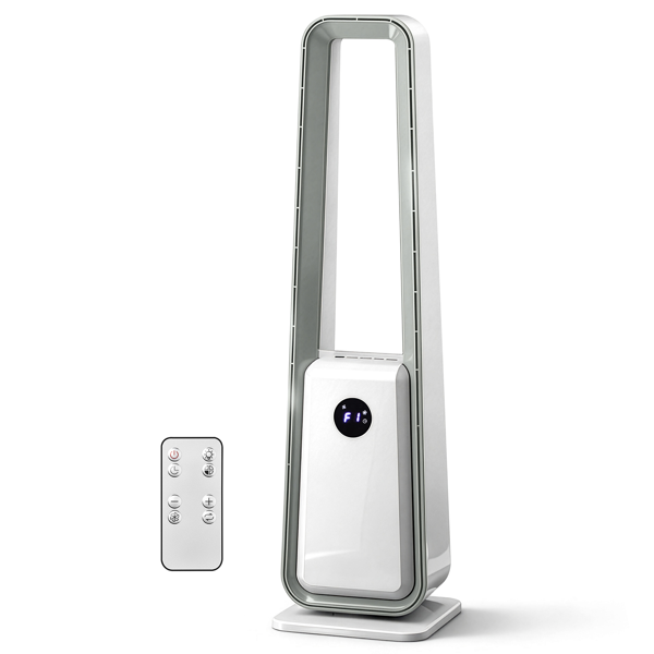 美规 HTY2204 无叶扇 110V 36W 35inch 无叶风扇 带LED电子屏 带黑边遥控器  塑料 铝电机 白色 3档风速 12H定时 3种模式 左右摆风 净化空气  梯形-5