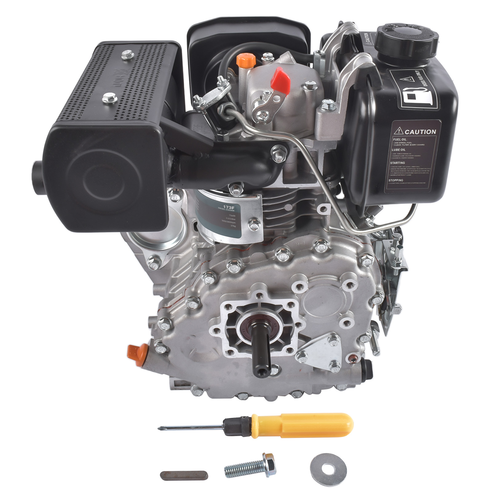 5HP 4-Stroke Single-Cylinder Diesel Engine, 247cc, 3600W view 4