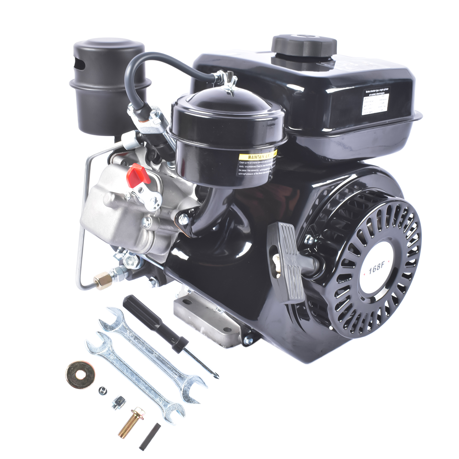 3HP 4-stroke Heavy Duty Single Cylinder Diesel Motor Engine 196CC/2200W (Black)