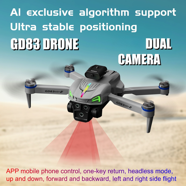 GD83 Drone Is Equipped with Dual Cameras, Powerful Brushless Motor,Light Flow Positioning, , Foldable Aerial Photography Drone-3