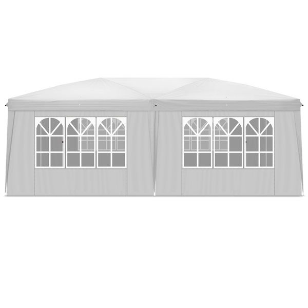 10*20ft  白色  一键撑开 6片面-2门4窗 28/22MM脚管 10X20MM交叉杆 折叠棚  210D牛津布  喷塑铁管 配拎包 无沙袋-15