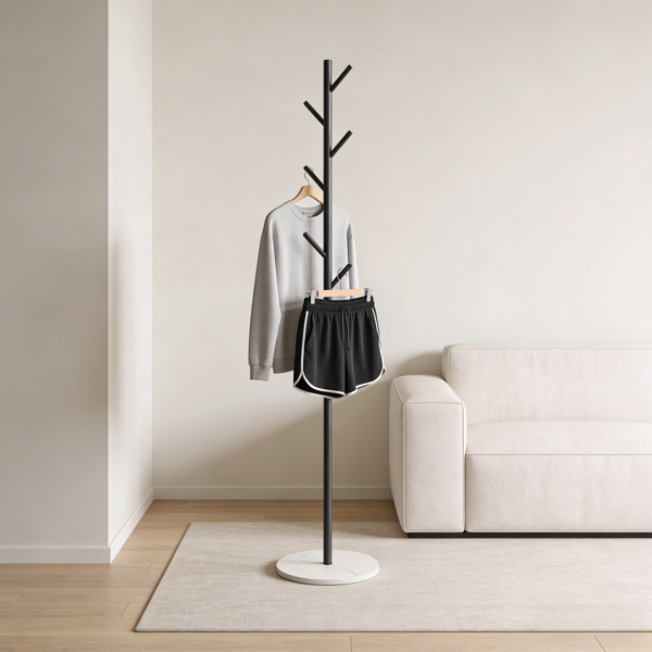 Clothing Rack, Golden Metal Freestanding Heavy Duty Clothes Rack with Marble Base, Multipurpose Garment Hanger for Bedroom, Hat, Scarf, Jacket,-5