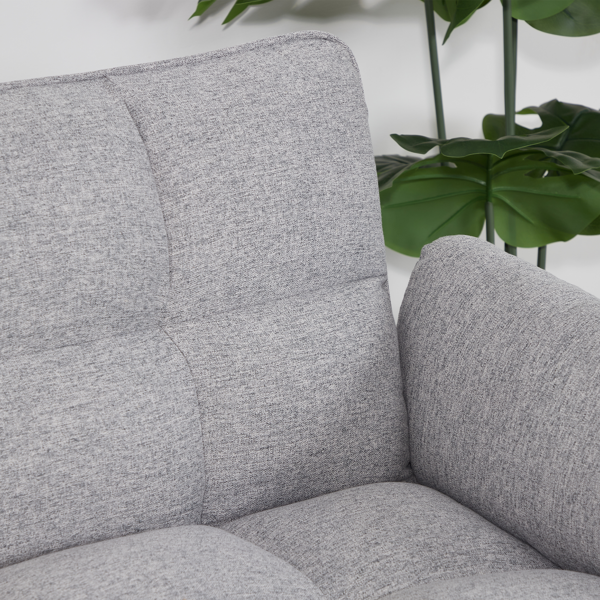 75英寸喇叭扶手可转换双人沙发床-浅灰色-7