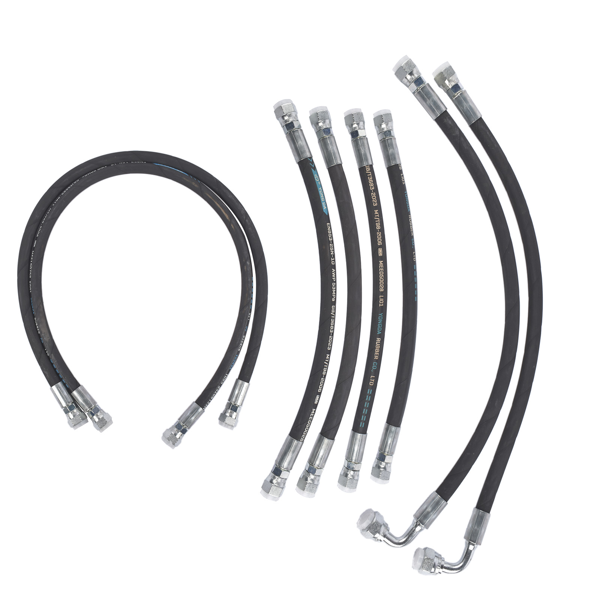 液压软管套件 8PCS Hydraulic Hoses Kit Replacement for Kubota LA350a LA401 LA402 Front Loader 7J303-76610-5