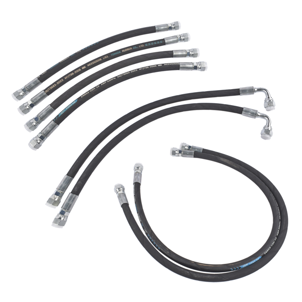 液压软管套件 8PCS Hydraulic Hoses Kit Replacement for Kubota LA350a LA401 LA402 Front Loader 7J303-76610-4