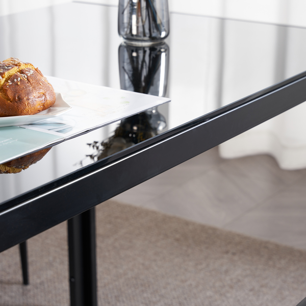 4pcs 高靠背横线缝纫装饰 PU革 餐椅 圆管 黑色 N201（替换编码：13028198-18410366）-15