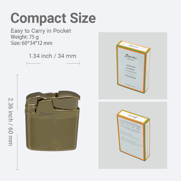 LEGENDEX®攀登者* 银色防风打火机复古风格用于雪茄香烟厨房户外可重复充气可调节火焰高度便携式-3