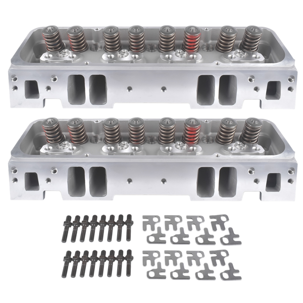 缸盖总成 Complete Aluminum Cylinder Heads Fits for SBC Chevy 350 Camaro 190cc 64cc 2.02/1.60-Straight 129006601-1