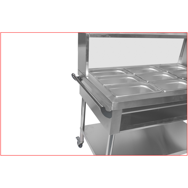 A3-9盘商用保温柜带挡板 9-Pan Commercial Food Warmer with Dividers, Professional Buffet Catering Food Warmer, Electric Steam Table, Stainless Steel-11