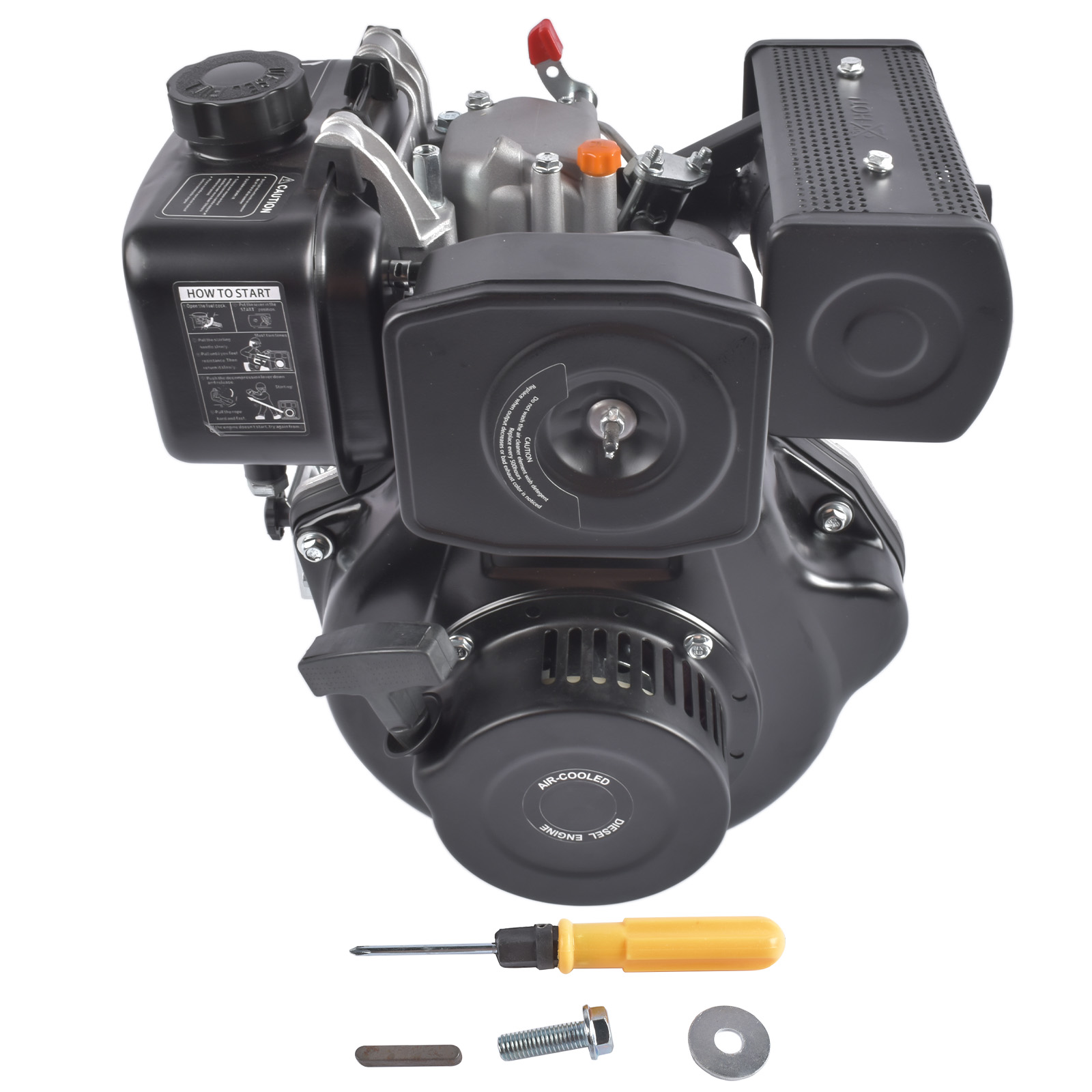 5HP 4-Stroke Single-Cylinder Diesel Engine, 247cc, 3600W view 2
