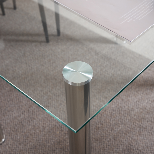 4pcs 高靠背横线缝纫装饰 PU革 餐椅 圆管 黑色 N201（替换编码：13028198-18410366）-17