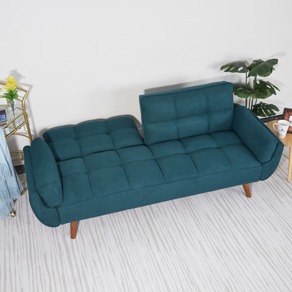 75英寸喇叭扶手可转换双人沙发床-绿色-12