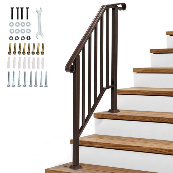 古铜色 2阶 庭院楼梯扶手-5