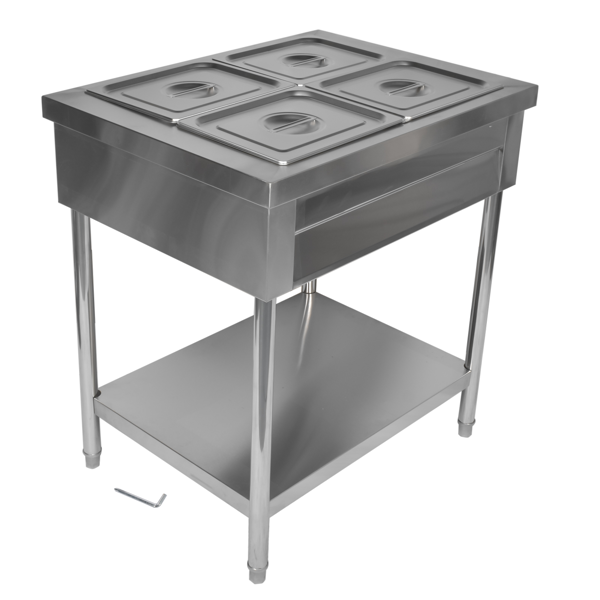 A3-4盘商用保温柜 4-Pan Commercial Food Warmer, Professional Buffet Catering Food Warmer, Electric Steam Table, Stainless Steel-6