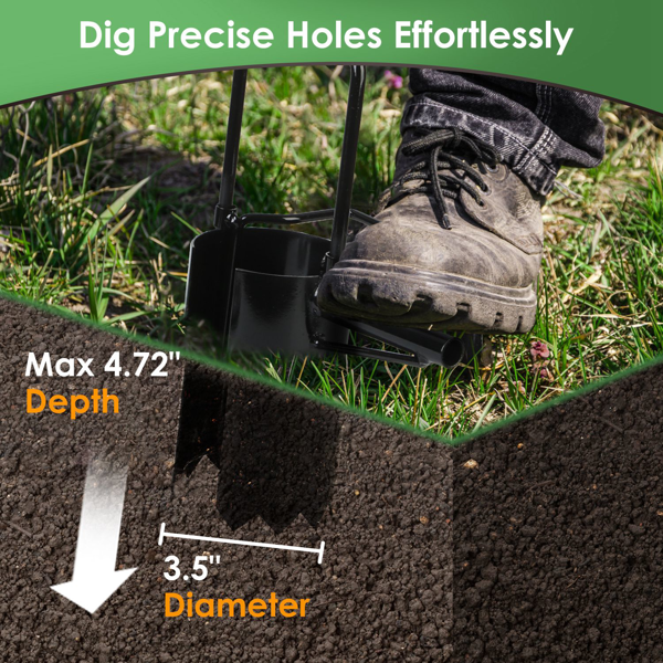 （自提可发加拿大，temu&tk下自提单）多功能球根种植工具，长柄5合1园艺挖土除草铲，适用于家庭花园草坪，长柄球根种植铲操作简便，多功能园艺工具，适用于种植、除草和挖土-5