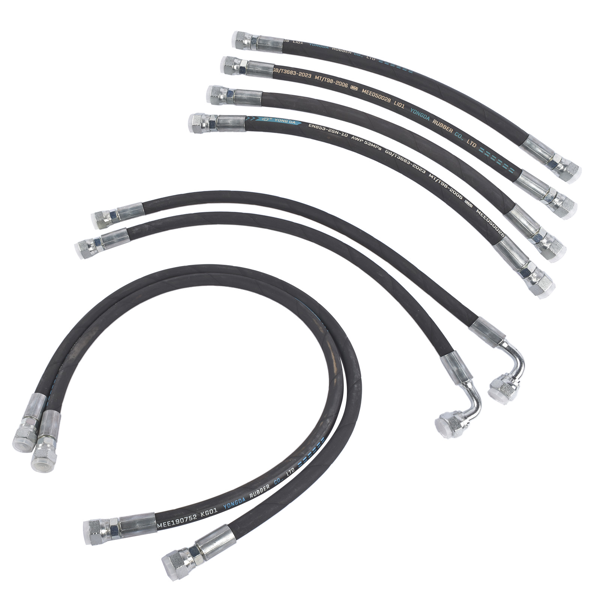 液压软管套件 8PCS Hydraulic Hoses Kit Replacement for Kubota LA350a LA401 LA402 Front Loader 7J303-76610-3