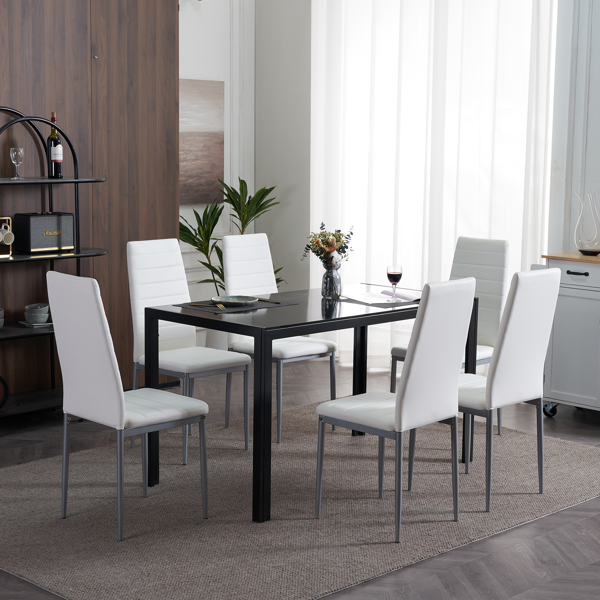 4pcs 高靠背横线缝纫装饰 PU革 餐椅 圆管 黑色 N201（替换编码：13028198-18410366）-154