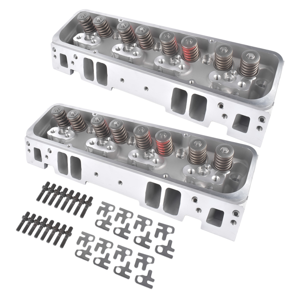 缸盖总成 Complete Aluminum Cylinder Heads Fits for SBC Chevy 350 Camaro 190cc 64cc 2.02/1.60-Straight 129006601-4