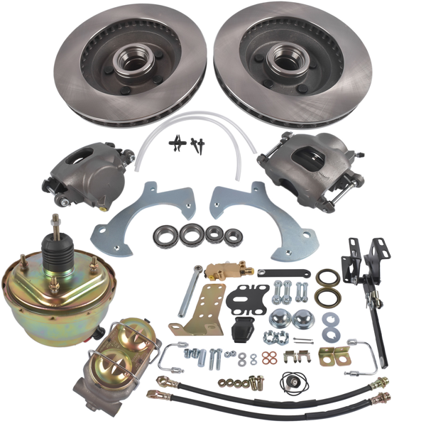 Front Disc Brake Conversion Kit Manual Master Cylinder & Valve Replacement for 1957-1972 Ford Galaxie & Fullsize Cars-5