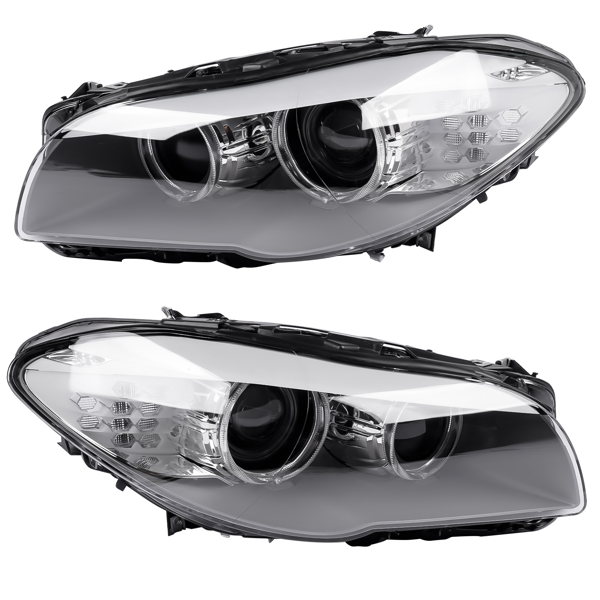 大灯半总成 2PCS Left+Right Side Xenon Headlights Replacement for 2011 2012 2013 BMW 5er F18 F10 550i 535i 528i 63117271911 63117271912-1