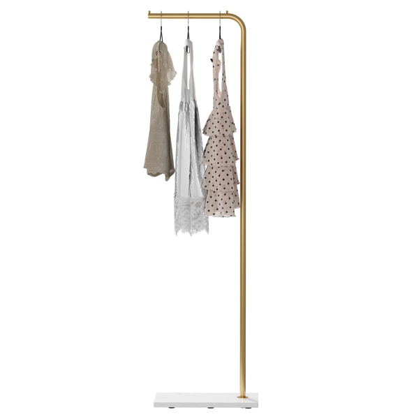 Clothing Rack, Golden Metal Freestanding Heavy Duty Clothes Rack with Marble Base, Multipurpose Garment Hanger for Bedroom, Hat, Scarf, Jacket,-3