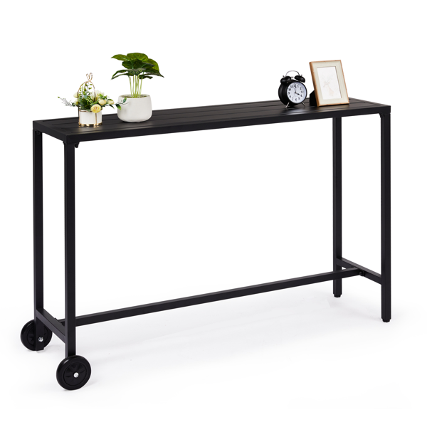 黑色 带轮 铁 55 inch 庭院吧桌-2