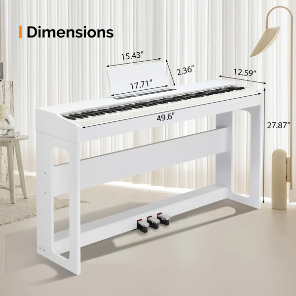 【AM不售卖】GDP-104/A-815 88键重锤键盘 无盖立式 白色 电钢琴 美国-21