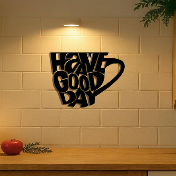 CIFbuy时尚金属杯壁饰 现代黑色墙面艺术 咖啡与茶爱好者简约家居装饰(TikTok、temu下自提)-4