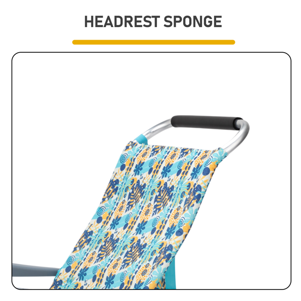 1pcs 座高17in 复古盛夏 铝沙滩椅 带头部海绵 侧单肩带 二合一布杯托侧袋 底部收纳提包  牛津布无横杆七档调节猫爪扶手沙滩椅17"-1 62*99*100.5cm 120kg-5