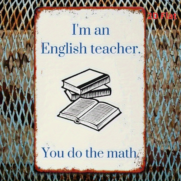 CIFbuy 英语教师复古金属标牌教学短语铁艺装饰家居咖啡馆车库教师礼品（TikTok、temu 下自提）-6