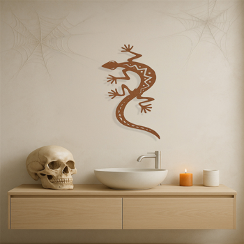 CIFbuy哥特式三维蜥蜴墙面装饰铁制雕塑，适用于室内外客厅卧室花园万圣节派对（TikTok、temu下自提）