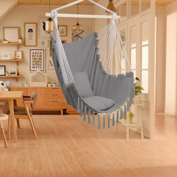 镀锌管截断 130*100cm 浅灰色 带流苏 抱枕吊椅 涤棉 带2pcs抱枕-8