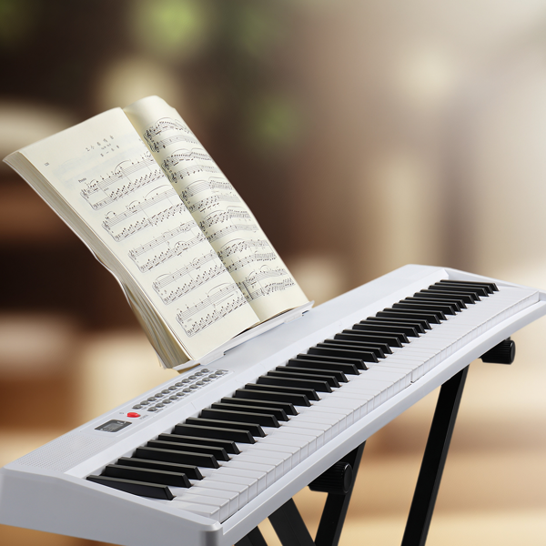 GPP-106/BD-887 可折叠带蓝牙 88键半重锤键盘 带双X型支架 白色 电钢琴 美国-7