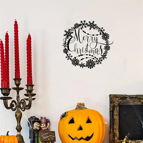 CIFbuy优雅圣诞节金属墙面装饰 节日欢迎牌室内外通用礼品（TikTok、temu下自提）-6