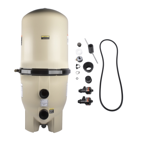 泳池过滤器 EC-180009 60 Sq. Ft. D.E Pool Filter Fiberglass Vertical Grid High Flow Removable Replacement for Pentair 180009-2