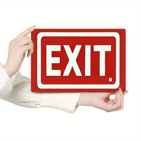 CIFbuy2D 平面复古应急出口铝制标牌金箔雕刻墙面装饰（TikTok、temu 下自提）-3