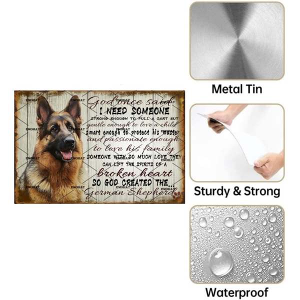 CIFbuy 复古金属铁皮牌德牧图案装饰家居客厅男人洞穴墙面装饰（TikTok、temu 下自提）-3