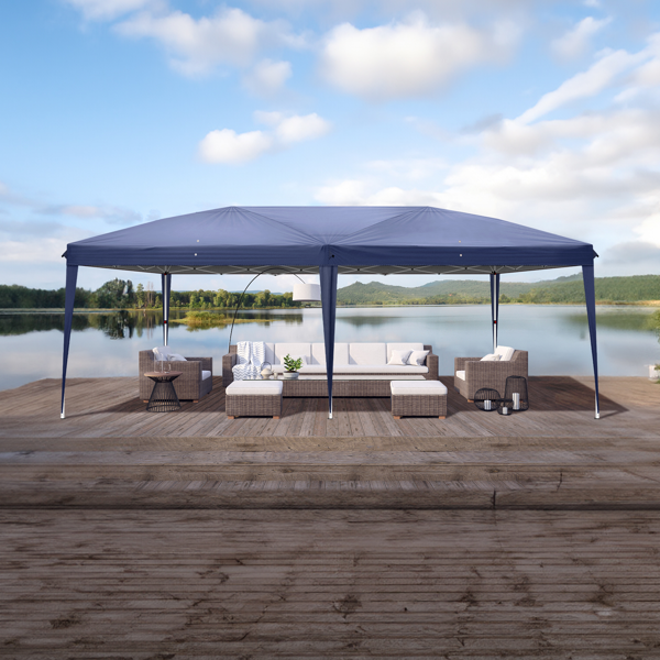 10*20ft 蓝色 4片面-2个窗 折叠棚 牛津布 喷塑铁管 便携-42