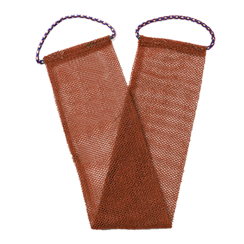 带收绳的非洲去角质沐浴网，可深度清洁背部及全身，可重复使用的柔肤沐浴网