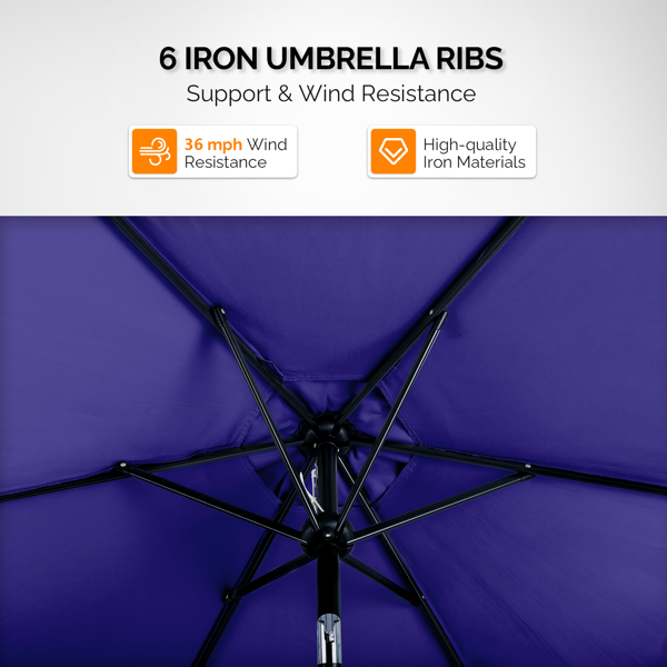 9FT 海军蓝 转向头 KD 圆形 太阳伞  涤纶布 6铁伞骨 铁中柱-18