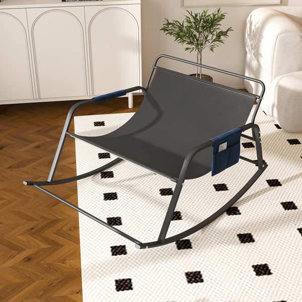 带储物、靠垫及扶手摇椅 —— 四季舒适休闲躺椅，透气人体工学休闲椅，适用于卧室、客厅、露台及花园（蓝色）--不支持self-pick up且不支持指定仓库发货-12