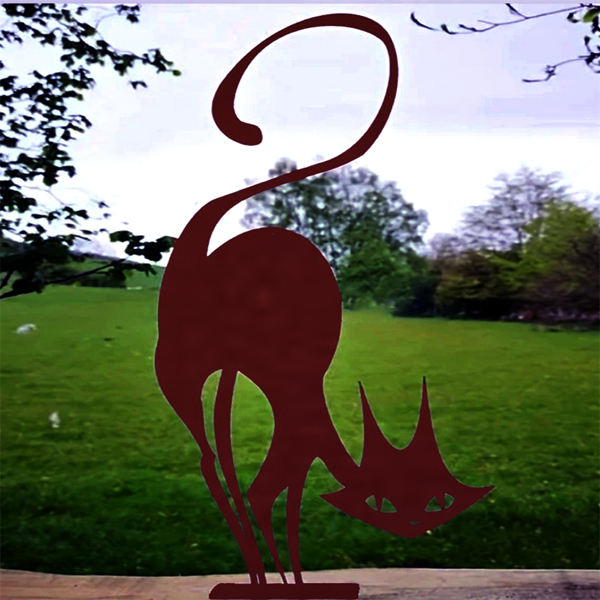 CIFbuy哥特黑猫金属墙饰 万圣节和圣诞节复古风格户外室内庭院装饰（TikTok、temu下自提）-5