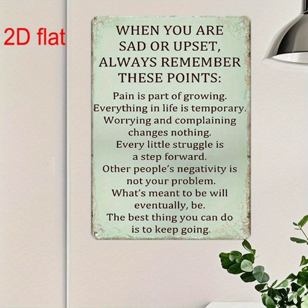 CIFbuy 复古金属励志语录牌当你悲伤或不安乡村风墙面装饰（TikTok、temu pick-up service）-6