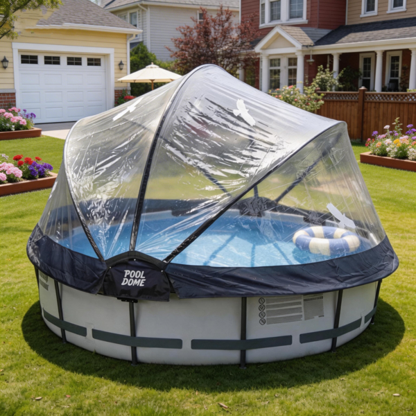 12英尺圆形多功能全天候泳池罩，适用于室外泳池，兼容清洁水和温水框架泳池--不支持self-pick up且不支持指定仓库发货-20