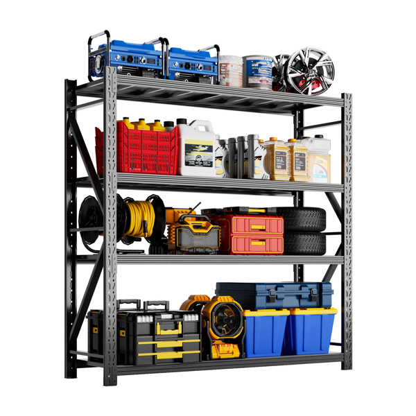 Temu 仅支持自提 重型车库货架单元64.5"H"67"W 21.6"D，4层钢制可调节金属储物架，3000磅工业货架，用于车库组织、地下室、仓库、车间、工具架-9